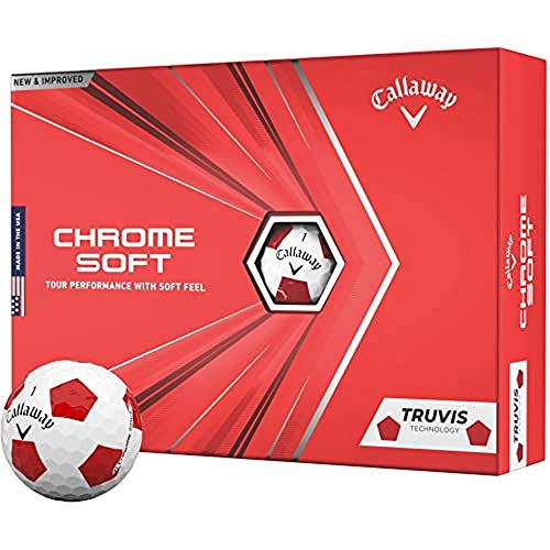 2020 Callaway Chrome Soft Golf Balls (Truvis Red/White)
