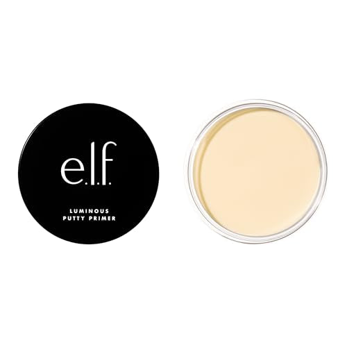 e.l.f, Luminous Putty Primer, Skin Perfecting, Lightweight, Silky, Long Lasting, Hydrates, Creates a Smooth Base, Illuminates, Plumps, Infused with hyaluronic acid and vegan collagen, 0.74 Oz