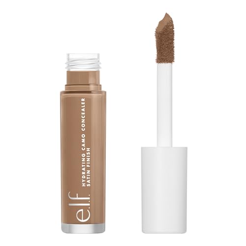 e.l.f., Hydrating Camo Concealer, Lightweight, Full Coverage, Long Lasting, Conceals, Corrects, Covers, Hydrates, Highlights, Tan Latte, Satin Finish, 25 Shades, All-Day Wear, 0.20 Fl Oz