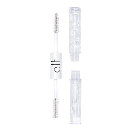 e.l.f. Clear Brow & Lash Mascara, Dual-Sided Clear Brow Gel & Mascara For Groomed Brows & Lashes, :Long-wear Formula, Vegan & Cruelty-Free,0.084 Fl Oz