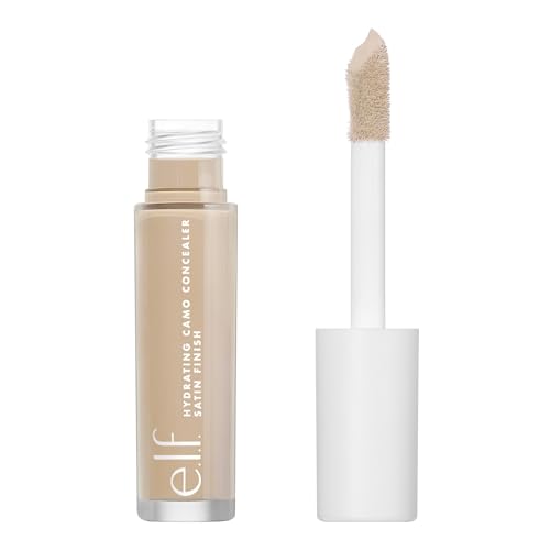 e.l.f., Hydrating Camo Concealer, Lightweight, Full Coverage, Long Lasting, Conceals, Corrects, Covers, Hydrates, Highlights, Medium Sand, Satin Finish, 25 Shades, All-Day Wear, 0.20 Fl Oz