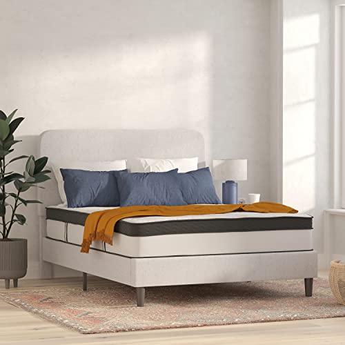 Flash Furniture Capri Comfortable Sleep 12 Inch CertiPUR-US Certified Memory Foam & Pocket Spring Mattress, Queen Mattress in a Box, White