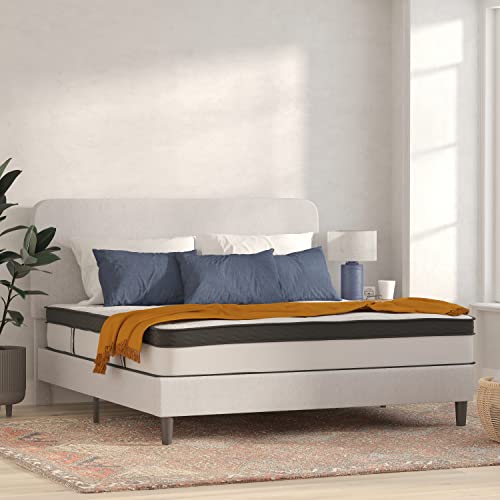 Flash Furniture Capri Comfortable Sleep 12 Inch CertiPUR-US Certified Memory Foam & Pocket Spring Mattress, King Mattress in a Box,White