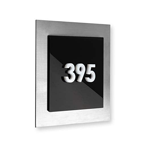 Bsign Door Numbers - Apartment Decor Sign - Stainless Steel Number Plaque - Hotel Room Signage - Office Wall Plate