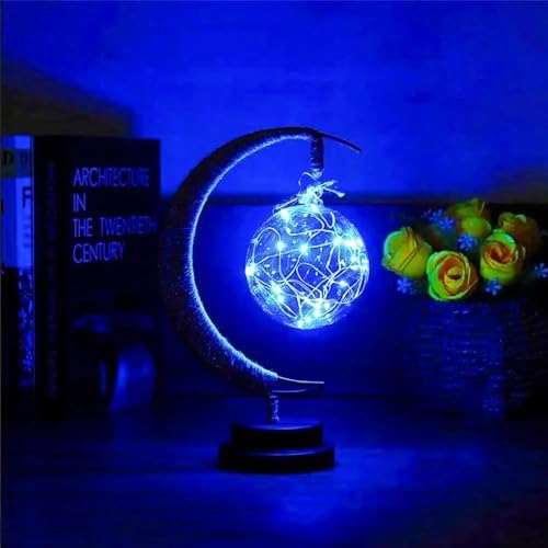 Moon Lamp Night Light with Stand USB/Battery Powered - (Blue)