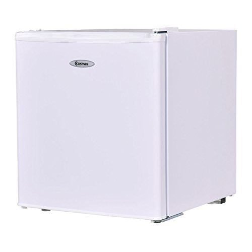 COSTWAY Compact Refrigerator and Freezer With Single Door Cooler Fridge,1.7 Cubic Feet,Unit (White)