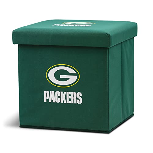 Franklin Sports NFL Green Bay Packers Storage Ottoman with Detachable Lid 14 x 14 x 14 - Inch