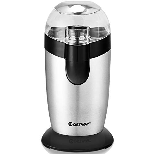 Costway Coffee Grinder, 16-Cup Portable Stainless Steel Blade Automatic Multifunctional Electric Coffee Grinder Tool Appliance, Coffee & Spice Grinder for Whole Coffee Herbs, Pepper, Salt & Nuts