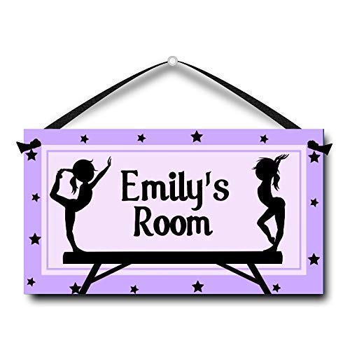 Personalized Name Door Sign Little Girls Gymnastics