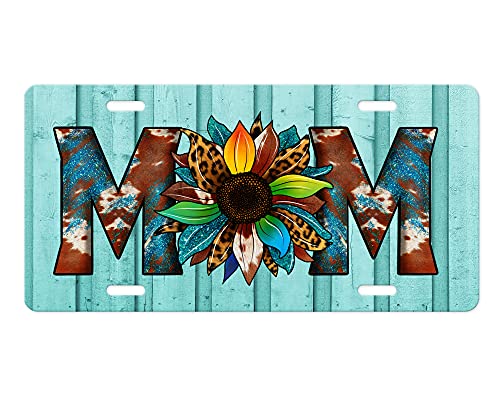 Sunflower Mom Aluminum Front License Plate