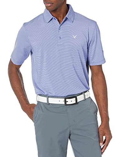 Callaway Men's Pro Spin Fine Line Short Sleeve Golf Shirt (Size X-Small-4X Big & Tall), Mazarine Blue, X-Large