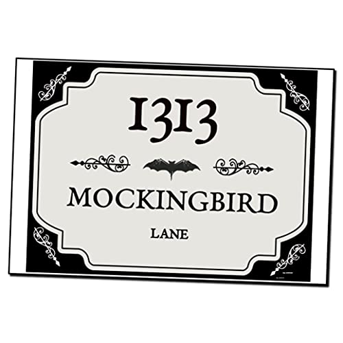 1313 Mockingbird Lane Sign Rustic Metal Print Halloween Decoration Sign Goth Art (12"x16") FROM THE DESIGNER