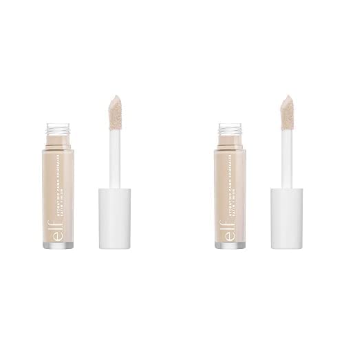 e.l.f, Hydrating Camo Concealer, Lightweight, Full Coverage, Long Lasting, Conceals, Corrects, Covers, Hydrates, Highlights, Fair Beige, Satin Finish, 25 Shades, All-Day Wear, 0.20 Fl Oz (Pack of 2)