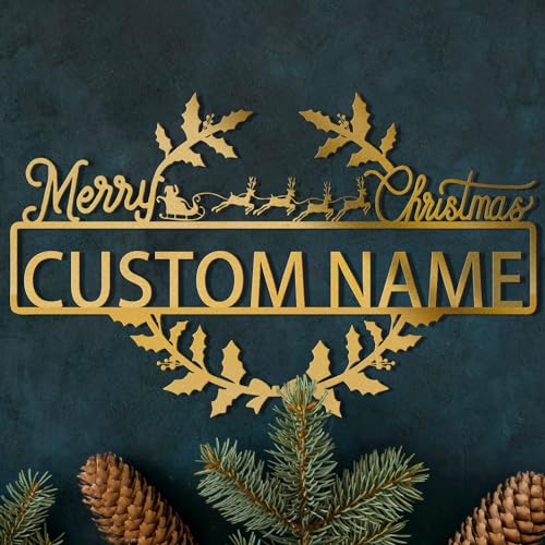 Custom Metal Signs Christmas Metal Name Sign Metal Wall Art Wall Decor Metal Wall Art Last Name Sign Family Name Sign Personalized Wedding Gift Fire Pit Sign Outdoor Decor Cabin Sign