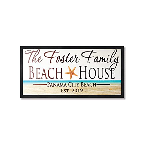 Beach House Cottage Sign shore waterfront rustic farmhouse style personalized custom new beach home gift