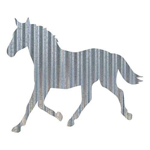 Rustic 3D Corrugated Metal Animal Signs (Horse, 24 Inch)