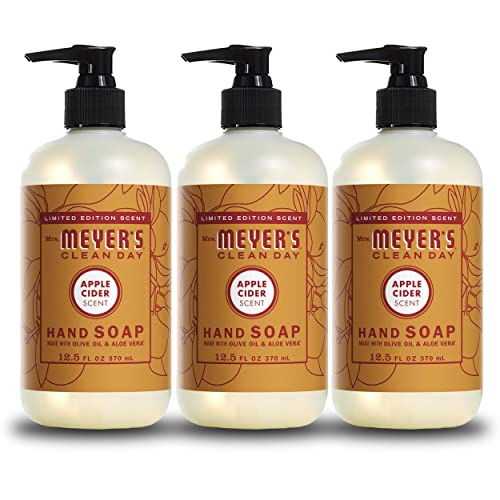 MRS. MEYER'S CLEAN DAY Hand Soap, Apple Cider, Made with Essential Oils, 12.5 oz - Pack of 3