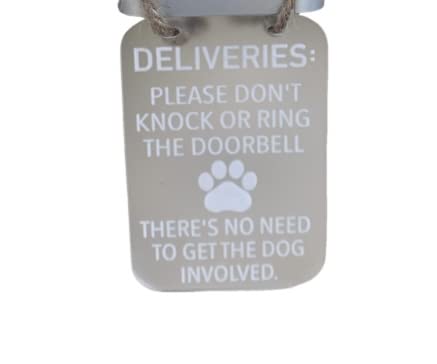 Don't Knock Sign/Don't Ring Bell Sign/Dog Will Bark Sign/Dog Door Hanger/Ring Doorbell Sign/Front Door Sign/Crazy Dog Sign (Frosted Acrylic)