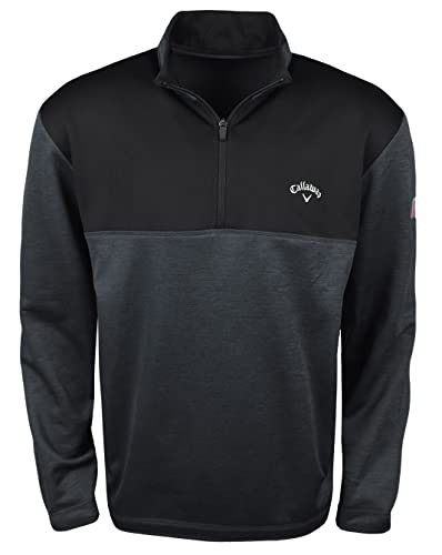 Callaway Golf 1/4 Zip Pullover Black Heather Extra Large