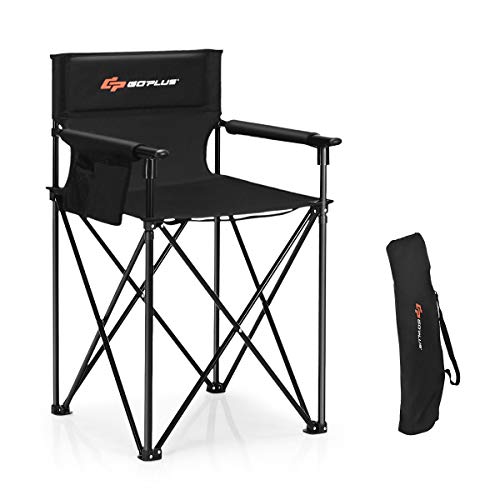 COSTWAY Portable 38" Oversized High Outdoor Beach Chair Camping Fishing Folding Chair