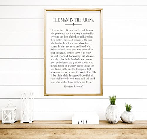 Man In The Arena - Man In The Arena Framed - Office Decor - The Man In The Arena Framed - The Office Gifts - Man In The Arena Quote - Motivational Wall Decor - Theodore Roosevelt Quote