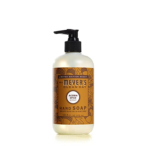 MRS. MEYER’S CLEANDAY Hand Soap, Made with Essential Oils, Biodegradable Formula, Acorn Spice, 12.5 Fl. Oz