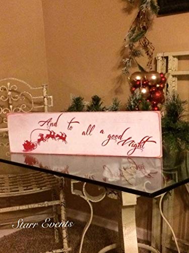 And to all a good night Christmas sign. Rustic Christmas signs. Christmas decorations. Farmhouse Christmas decor. Signs with santa's sleigh