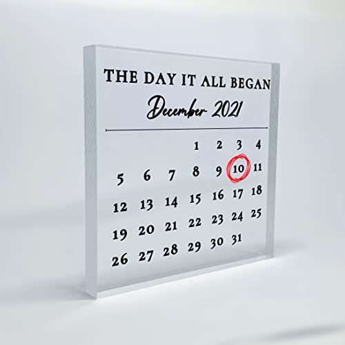 The day all it began - Personalized Calendar, Valentines Day Gift, Gift for Her, Anniversary Gift, Gift for wife husband, Christmas Gift Thanksgiving Gift New Year Gift