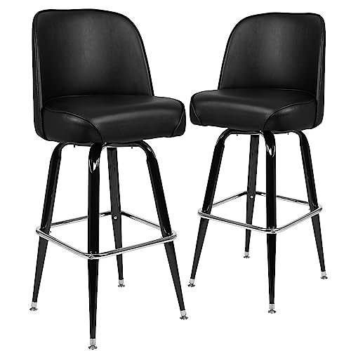 Flash Furniture James 2 Pack Metal Barstool with Swivel Bucket Seat