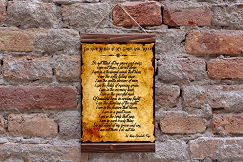 Do Not Stand At My Grave And Weep Poem By Mary Elizabeth Frye, Funeral Service Poem Wall Art Wood Framed Canvas Print, Literature Print