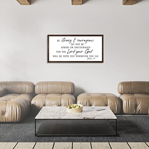 be strong and courageous wall art Bible Verse Sign Be Strong And Courageous Bible Wall, Joshua 1:9, Bible Verses Print Decor, Home Living Room Office Farmhouse Art Wall Decor Inspirational