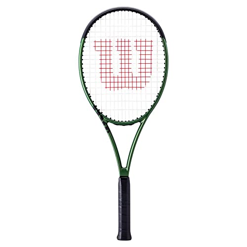 WILSON Blade Team V8 Pre-Strung Adult Performance Racket - Grip Size 3-4 3/8", Metallic Green