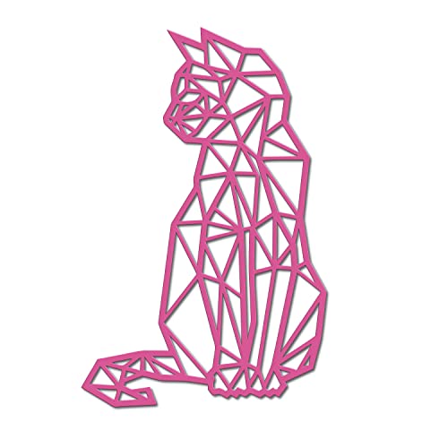 Geometric Cat Metal Wall Art