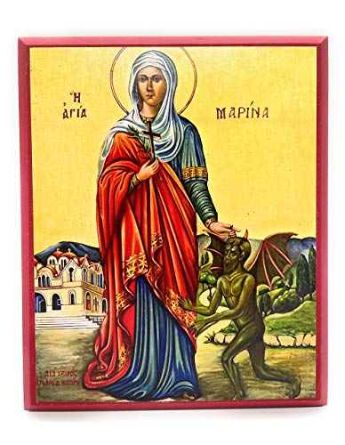 Wooden Orthodox Christian Icon Saint the Great Martyr Marina (9" x 11")