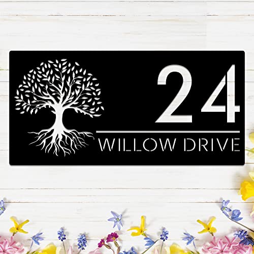 Custom House Numbers for Outside, Address Plaque, Outdoor Metal Sign, House Number Sign, Personalized Address Numbers for Houses, Housewarming Gift, Display Your Address and Street Name, Outside Décor