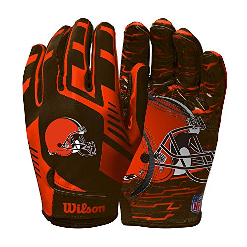 Wilson NFL Stretch Fit Football Gloves - Adult, Cleveland Browns