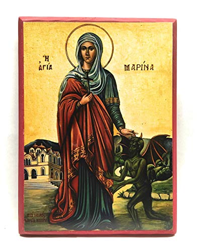 Wooden Orthodox Christian Icon Saint the Great Martyr Marina (5.5" x 7.5")