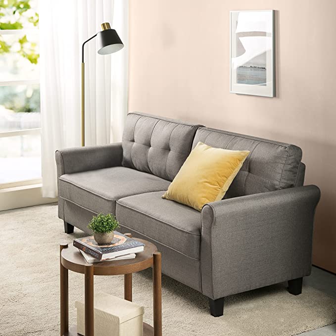 ZINUS Sayan Sofa Couch / Easy, Tool-Free Assembly, Sand Grey