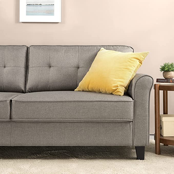 ZINUS Sayan Sofa Couch / Easy, Tool-Free Assembly, Sand Grey