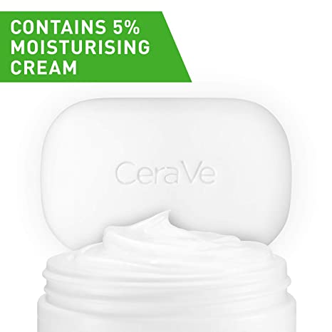 CeraVe Hydrating Cleanser Bar Soap-Free Body and Facial Cleanser with 5% Cerave Moisturizing Cream Fragrance-Free - 4.5 oz Each (Pack of 1)