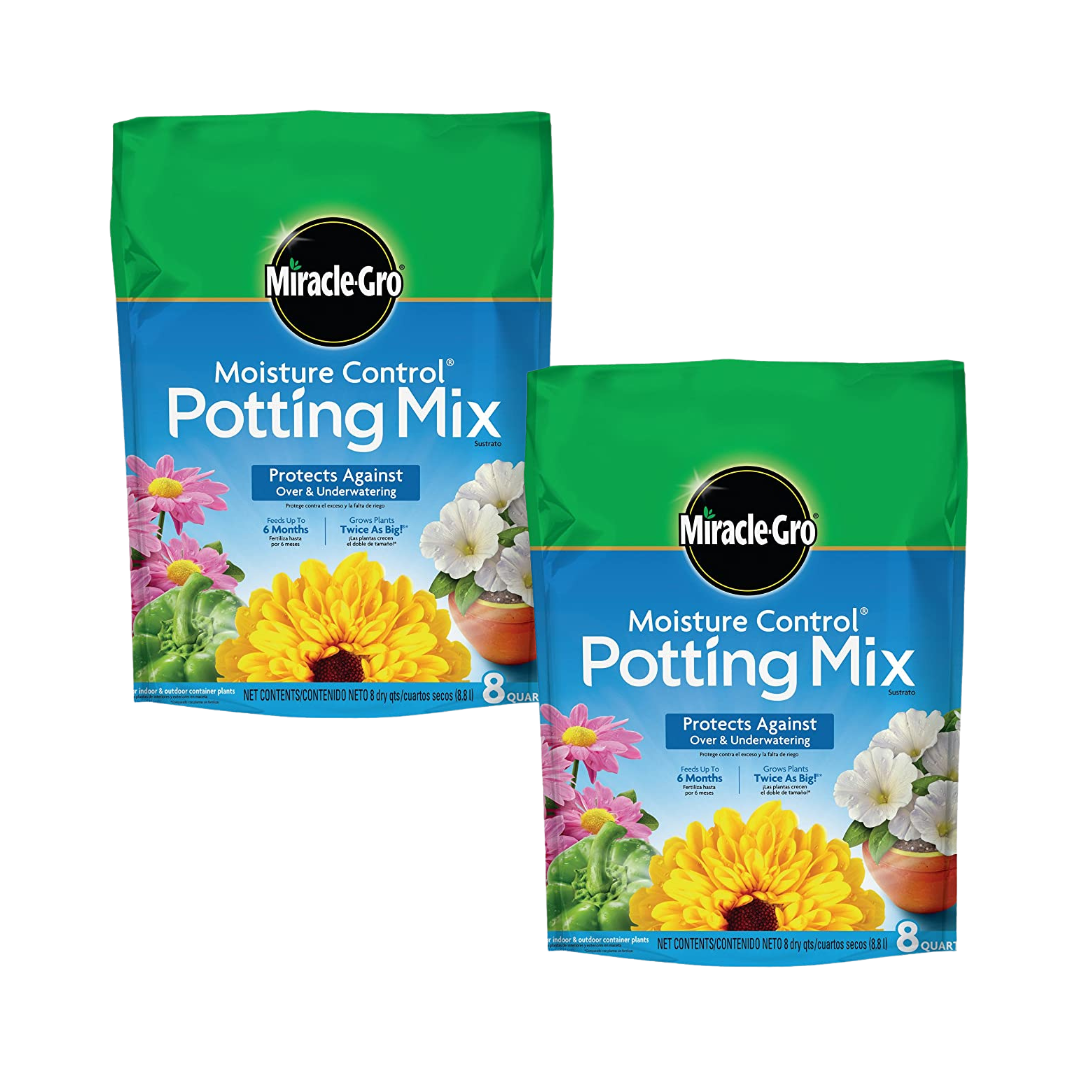 Miracle-Gro Moisture Control Potting Mix, 6 qt. - Protects Against Over & Underwatering
