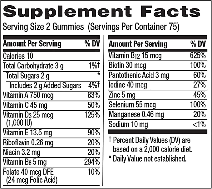 Centrum MultiGummies Gummy Multivitamin for Men, Multimineral Supplement with Selenium, Antioxidants and Vitamin D3, Assorted Fruit Flavor - 150 Count