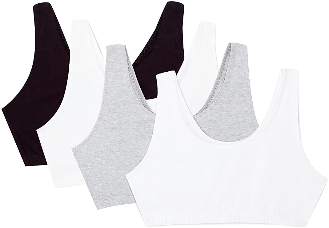 Fruit of the Loom Women's Built Up Tank Style Sports Bra, 4 Pack