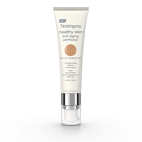 Neutrogena Healthy Skin Anti-Aging Perfector Tinted Facial Moisturizer and Retinol Treatment, Broad Spectrum SPF 20 Sunscreen with Titanium Dioxide