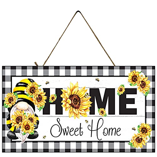 Sunflower Gnome Home Sweet Home Handmade Wood Sign