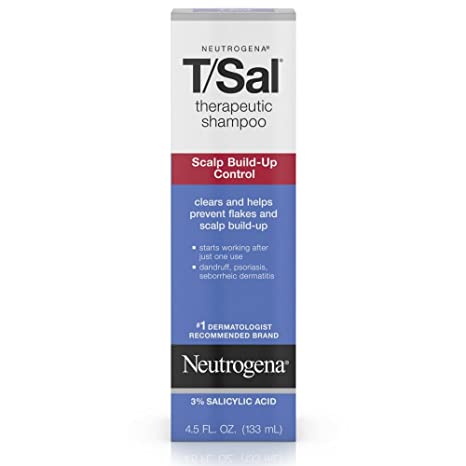 Neutrogena T/Sal Therapeutic Shampoo, Scalp Build-Up Control 4.5 oz (Pack of 2)