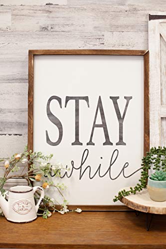 Stay Awhile - Home Decor - Wood Sign- Custom Signs