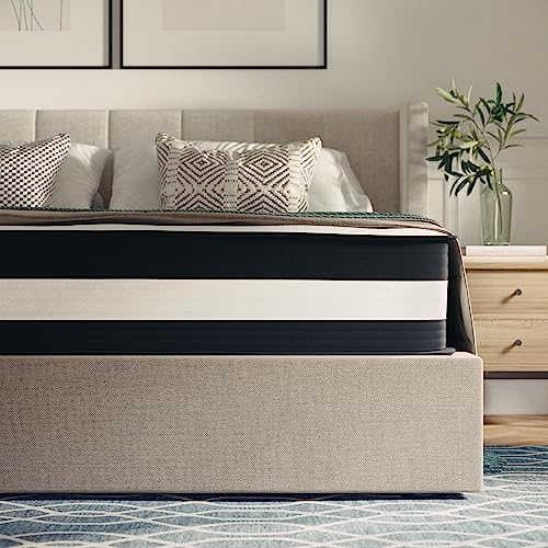 Flash Furniture Capri Comfortable Sleep 12 Inch Hybrid Pocket Spring Mattress | King Size Mattress in a Box,White