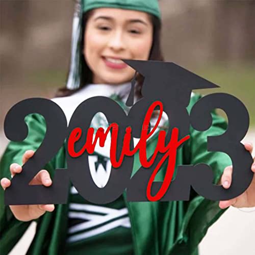 Personalized Name 2023 or 2024 Graduation Cap Wood Sign, Deluxe Grad Sign Custom Grad Party Backdrop Decor High School College Senior Pictures