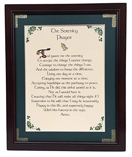 Serenity Prayer - Full Verison - Personalizable Framed Green Matted Blessing